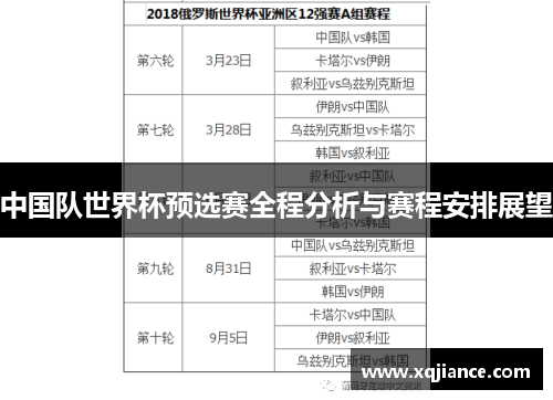 中国队世界杯预选赛全程分析与赛程安排展望